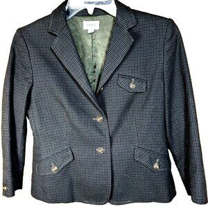 Fossil Plaid Blazer Sz 0  Y2K Quiet Luxury Preppy Chic Vintage Modern Jacket